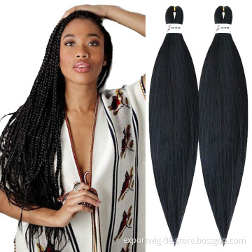 Wholesale Pre Stretched Braiding Hair Extensions Yaki Texture Hot Water Setting Easy Braid Solid And Mixed Color 26 Inch 90g